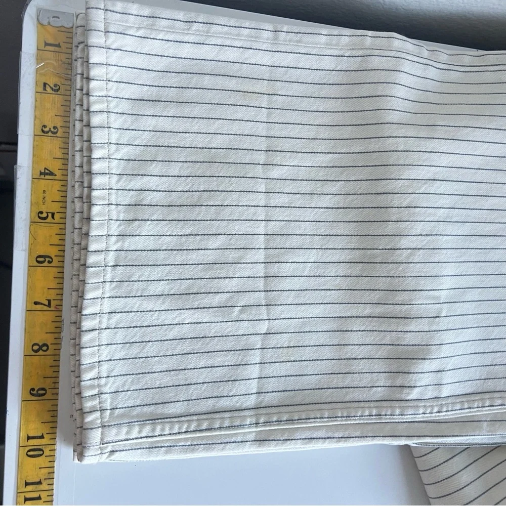 Madewell Low-Slung Baggy White Blue Striped Jeans Size 28 NWT